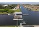 Aerial view of community boat ramp and canal at 1922 6Th St E, Palmetto, FL 34221