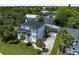 Aerial view of a house with pool and basketball court at 3811 Bayside Cir, Bradenton, FL 34210