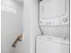 Stackable washer and dryer in a convenient laundry room at 3811 Bayside Cir, Bradenton, FL 34210