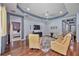 Open living room with hardwood floors and a view of the Primary bedroom at 164 Avens Dr, Nokomis, FL 34275