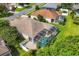 Aerial view of the house, showcasing the backyard pool and lanai at 5111 51St W Ln, Bradenton, FL 34210