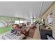 Large screened porch with ample seating and backyard view at 2611 Sunnyside St, Sarasota, FL 34239