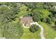 Aerial view of home with pool, large yard, and circular driveway at 7606 91St E St, Palmetto, FL 34221