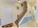 Welcoming entryway with staircase and decorative tile flooring at 7606 91St E St, Palmetto, FL 34221