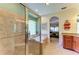 Large bathroom with a shower and a soaking tub at 7606 91St E St, Palmetto, FL 34221