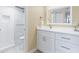 Modern bathroom with white shaker cabinets and walk-in shower at 5855 Midnight Pass Rd # 420, Sarasota, FL 34242