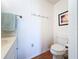 Simple and functional bathroom includes a toilet and vanity with a towel rack at 3333 26Th E Ave # 1230, Bradenton, FL 34208