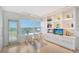 Modern office space with built-in cabinetry and ocean views at 603 Longboat Club Rd # 602N, Longboat Key, FL 34228