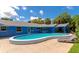 A refreshing backyard pool, patio and backyard home view for relaxing and entertaining at 1389 Harbor Dr, Sarasota, FL 34239