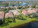 Aerial view of single-Gathering home in a waterfront community at 13180 Ipolita St, Venice, FL 34293