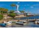 Quaint waterfront area with boats and a charming clock tower at 7602 San Juan Ave, Bradenton, FL 34209