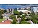 Aerial view of a blue Victorian house near the waterfront at 1332 3Rd W Ave, Bradenton, FL 34205