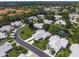 Aerial view of upscale community with pond and curved roads at 3653 Bonaventure Ct, Sarasota, FL 34243