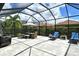 Relaxing screened lanai perfect for outdoor dining at 8744 Bellussi Dr, Sarasota, FL 34238