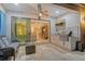 Outdoor kitchen with grill and seating area at 8744 Bellussi Dr, Sarasota, FL 34238
