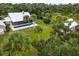 Aerial view of home, pool, guest house, and surrounding land at 7091 Saddle Creek Ln, Sarasota, FL 34241