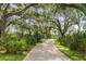 Long driveway leading to home, lined with lush landscaping at 7091 Saddle Creek Ln, Sarasota, FL 34241