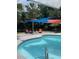 Relaxing kidney shaped pool with shade sails at 2244 Palm Ter, Sarasota, FL 34231