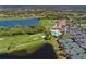 Aerial view of community amenities including clubhouse and golf course at 7114 Quiet Creek Dr, Bradenton, FL 34212