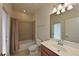 Bathroom includes a single sink vanity and tub shower combo at 7114 Quiet Creek Dr, Bradenton, FL 34212