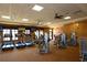Well-equipped fitness center with treadmills, weight machines, and TV at 7114 Quiet Creek Dr, Bradenton, FL 34212