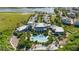 Aerial view of community pool and surrounding amenities at 383 Aruba Cir # 101, Bradenton, FL 34209