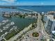 Aerial view of a marina and residential area by the bay at 1663 4Th St, Sarasota, FL 34236