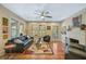 Spacious living area with hardwood floors and fireplace at 1663 4Th St, Sarasota, FL 34236