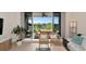 Living room with sliding doors to balcony overlooking water at 553 Bahia Beach Blvd, Ruskin, FL 33570