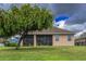 House back view with tree and landscaping at 12423 23Rd E St, Parrish, FL 34219