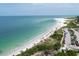 Aerial view of crowded beach with turquoise water at 750 N Tamiami Trl # 421, Sarasota, FL 34236