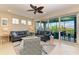 Relaxing living room with view to balcony and water at 391 Aruba Cir # 302, Bradenton, FL 34209