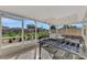 Enjoy the view from this screened patio, complete with foosball and seating at 3917 Cochise Ter, Sarasota, FL 34233