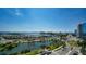 Stunning aerial view of waterfront property and marina at 1255 N Gulfstream Ave # 1003, Sarasota, FL 34236