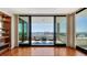 Spacious balcony with water views and seating area at 1255 N Gulfstream Ave # 1003, Sarasota, FL 34236