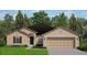 Newly constructed one-story home with a two-car garage and traditional architectural style at 5661 Gaffney Rd, North Port, FL 34286