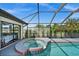 Relaxing screened-in pool and spa with outdoor access at 10194 Thames Ave, Englewood, FL 34224