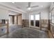 Renovation with exposed interior walls, concrete flooring, bright light, and high potential at 3007 Avenue F # 1, Holmes Beach, FL 34217