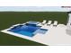 Pool rendering with a spa, sun-shelf and lounge chairs at 3118 Tramonto Ct, Bradenton, FL 34211