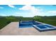 Rendering of an in-ground swimming pool with a jacuzzi and beautifully landscaped grounds at 3118 Tramonto Ct, Bradenton, FL 34211