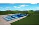 Rendering of a custom in-ground pool and jacuzzi featuring stylish rock accents at 3118 Tramonto Ct, Bradenton, FL 34211