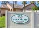 Sara Palms deed-restricted community entrance sign at 6933 43Rd E Ct, Sarasota, FL 34243