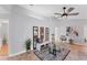 Bright living room showcasing modern decor, high ceilings, and tiled floors at 5306 19Th W Ave, Bradenton, FL 34209
