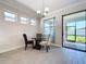 Charming breakfast nook with a glass table and view of the backyard at 341 Villoresi Blvd, Nokomis, FL 34275