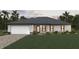 Newly constructed one-story home with gray roof and driveway at 222 Sherbourne St, Port Charlotte, FL 33954