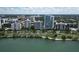 Aerial view of waterfront high rise buildings and cityscape at 555 S Gulfstream Ave # 804, Sarasota, FL 34236
