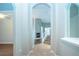 View of the entryway, stairs and fireplace at 13814 Nighthawk Ter, Lakewood Ranch, FL 34202