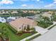 Stunning aerial view of a single-Gathering home at 2995 Bravura Lake Dr, Sarasota, FL 34240