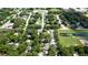 Wide aerial view of neighborhood, including streets and park at 823 32Nd E Ave, Bradenton, FL 34208