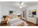 Bedroom with hardwood floors, neutral walls, and modern decor at 4573 Kingsmere # 27, Sarasota, FL 34235
